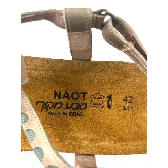 New Naot Khaki Gray Odelia Strappy Sandal Women US 11 Leather Slip On Shoes - Picture 11 of 11